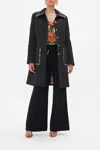 Camilla Button Front Coat Ciao Palazzo In Black/