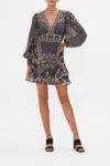 Camilla Button Front Frill Dress Dance With The Duke In Navy