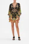 Camilla Button Front Frill Dress Jealousy And Jewels In Black