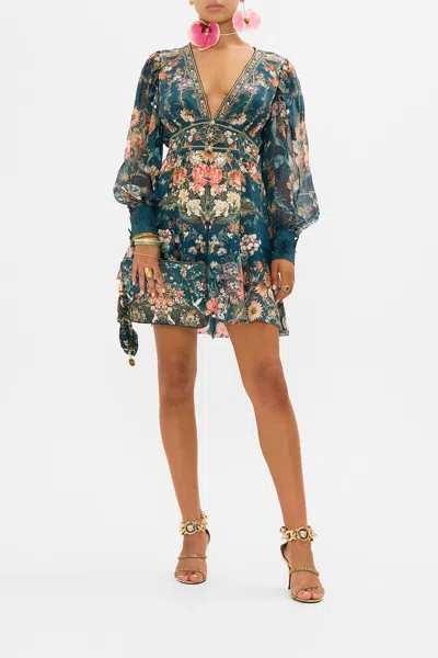 Camilla Button Front Frill Dress She Who Wears The Crown In Green