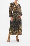 Camilla Button Through Dress With Yoke Nouveau Noir In Black