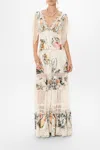 Camilla Button Up Dress With Lace Insert De Haar Memoirs In White