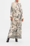 Camilla Button Up Top With Draped Back Etched Into Eternity In Beige/