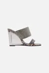 Camilla Carla Mule With Perspex Heel Mosaic Muse In Brown/grey