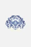 Camilla Ceramic Wall Plate 23cm X 18cm Glaze And Graze In Blue/white