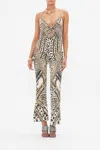 Camilla Cowl Neck Bodysuit Mosaic Muse In Brown/grey