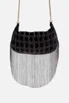 Camilla Crescent Clutch Shoulder Bag Solid Black In Black