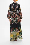 Camilla Crochet Detail Long Dress With Collar We Wore Folklore In Black