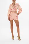 Camilla Cropped Wrap Shirt Blossoms And Brushstrokes