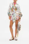 Camilla Plumes And Parterres Cropped Shirt In White