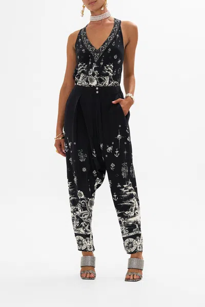 Camilla Crossover Waist Pant With Tapered Leg Tales Of Tattoo In Black