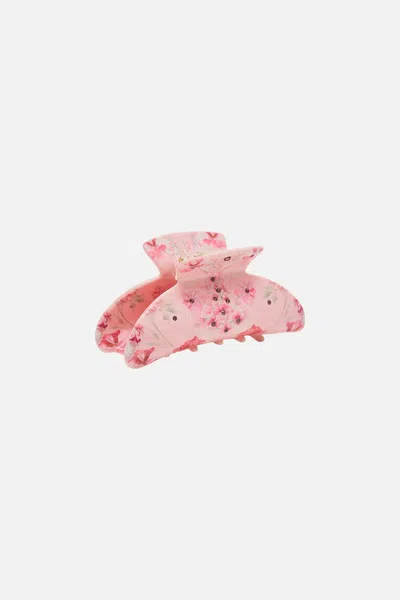Camilla Crystalled Hair Clasp Blossoms And Brushstrokes In Pink