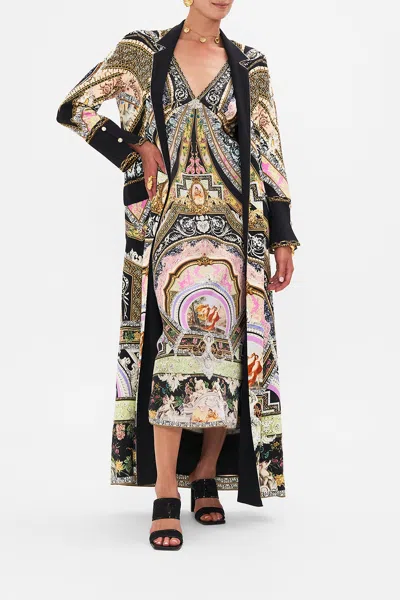 Camilla Cuffed Side Split Coat Florence Field Day In Black