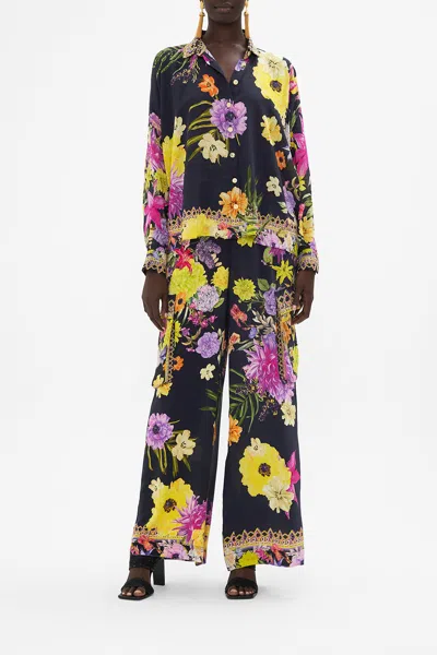 Camilla Curved Hem Shirt Peace Be With You In Black