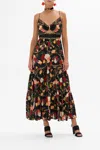 Camilla Cut Out Bodice Dress With Tiered Skirt Magic In The Manuscripts In Black
