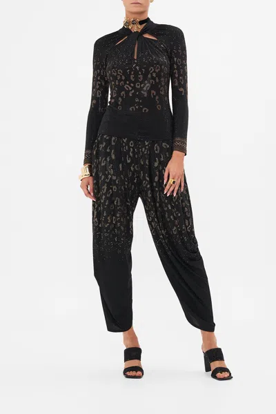 Camilla Cut Out Jersey Top Mosaic Muse In Brown/grey