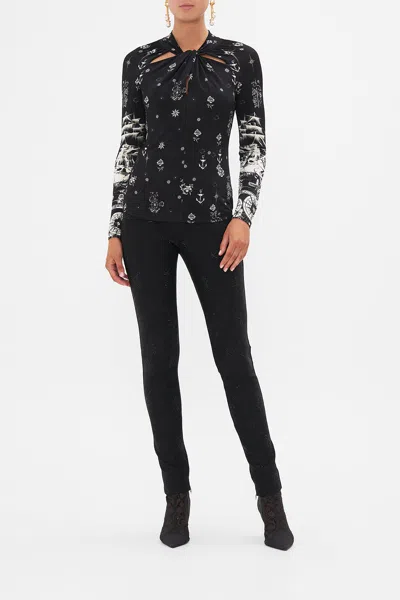 Camilla Cut Out Jersey Top Tales Of Tattoo In Black
