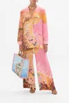 Camilla Double Breasted Soft Jacket Capri Me In Orange/peach/