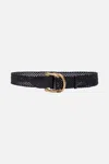 Camilla Double D-ring Belt Solid Black In Black