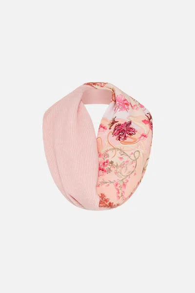 Camilla Double Sided Scarf Blossoms And Brushstrokes In Pink