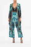 Camilla Dramatic Sleeve Cocoon Layer Azure Allure In Blue