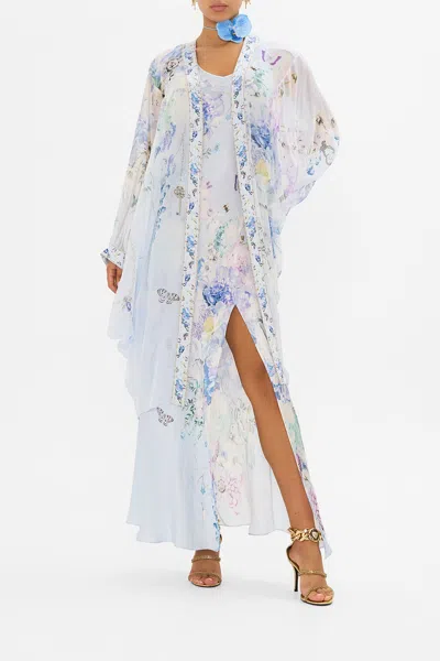 Camilla Dramatic Sleeve Cocoon Layer Butterfloria In Blue