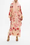 Camilla Draped Back Layer With Feather Collar Blossoms And Brushstrokes