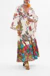 Camilla Dress With Tiered Skirt Cosmic Prairie In White