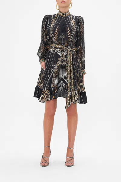 Camilla Drop Sleeve Shirt Dress Chaos In The Cosmos In Black