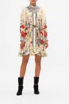 Camilla Drop Sleeve Shirt Dress Etched Into Eternity In Beige/