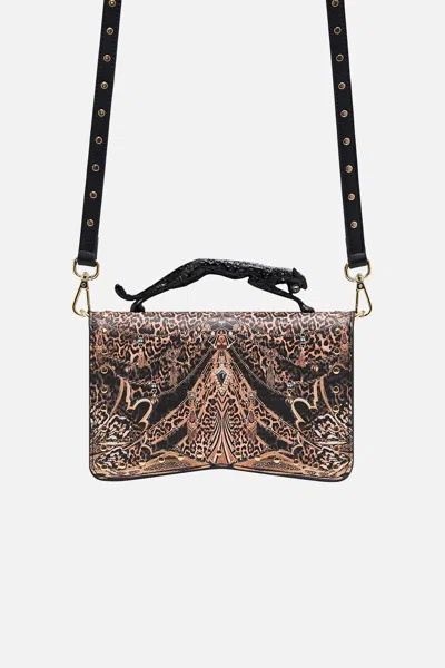 Camilla East West Bag W Leopard Handle Amsterglam In Black