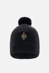 Camilla Embellished Beanie Solid Black In Black