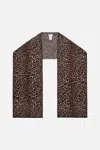 Camilla Embellished Knit Scarf Leopard Print In Brown