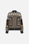 Camilla Embellished Relaxed Bomber Jacket With Side Pockets Duomo Dynasty In Black/gold
