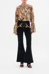 Camilla Eyelet Front Pant - Black Stitched In Time In Black