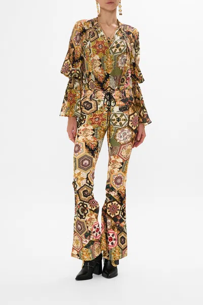 Camilla Eyelet Front Pant Stitched In Time In Black