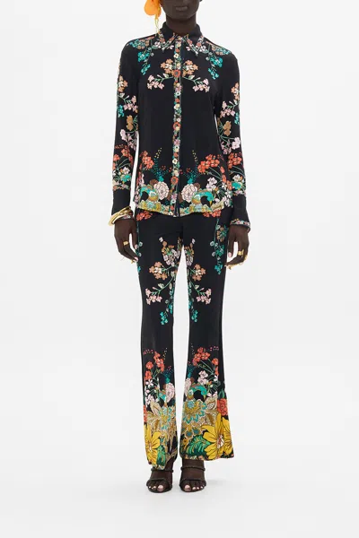 Camilla Fitted Jersey Shirt We Wore Folklore In Black