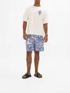 Camilla Fixed Waist Mid Length Walk Short Glaze And Graze In Blue/white