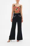 Camilla Flared Pant With Pockets Ciao Palazzo In Black/