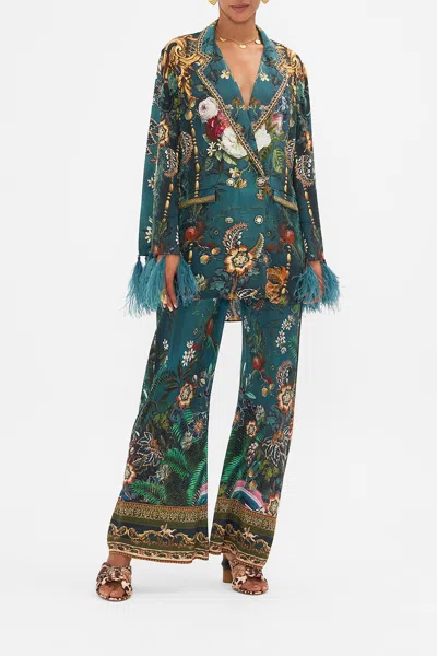 Camilla Flared Sleeve Double Breasted Jacket Verdis World In Green