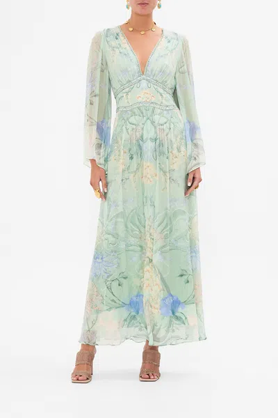 Camilla Flared Sleeve Dress Dreaming In Dutch In Gray