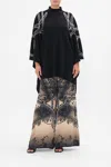 Camilla Funnel Neck Drape Knit Poncho Curtain Call Chaos In Black