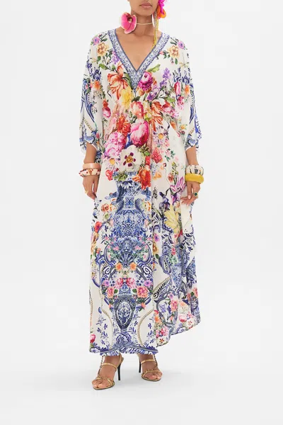 Camilla Gathered Waist Kaftan Dutch Is Life In White