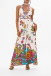 Camilla Halterneck Jumpsuit With Tie Neck Cosmic Prairie In White