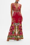 Camilla Halterneck Jumpsuit With Tie Neck Just One Bite Snow White In Red