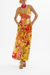 Camilla Halterneck Jumpsuit With Tie Neck The Flower Child Society In Orange