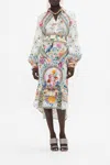 Camilla High Low Midi Shirt Dress Plumes And Parterres In White