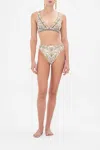 Camilla High Waist High Leg Brief Looking Glass Houses In Beige/grey