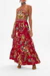 Camilla High Waisted Tiered Skirt Just One Bite Snow White In Red
