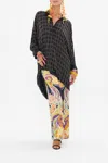 Camilla Hotfix Button Up Top With Draped Back Film Diva In Black